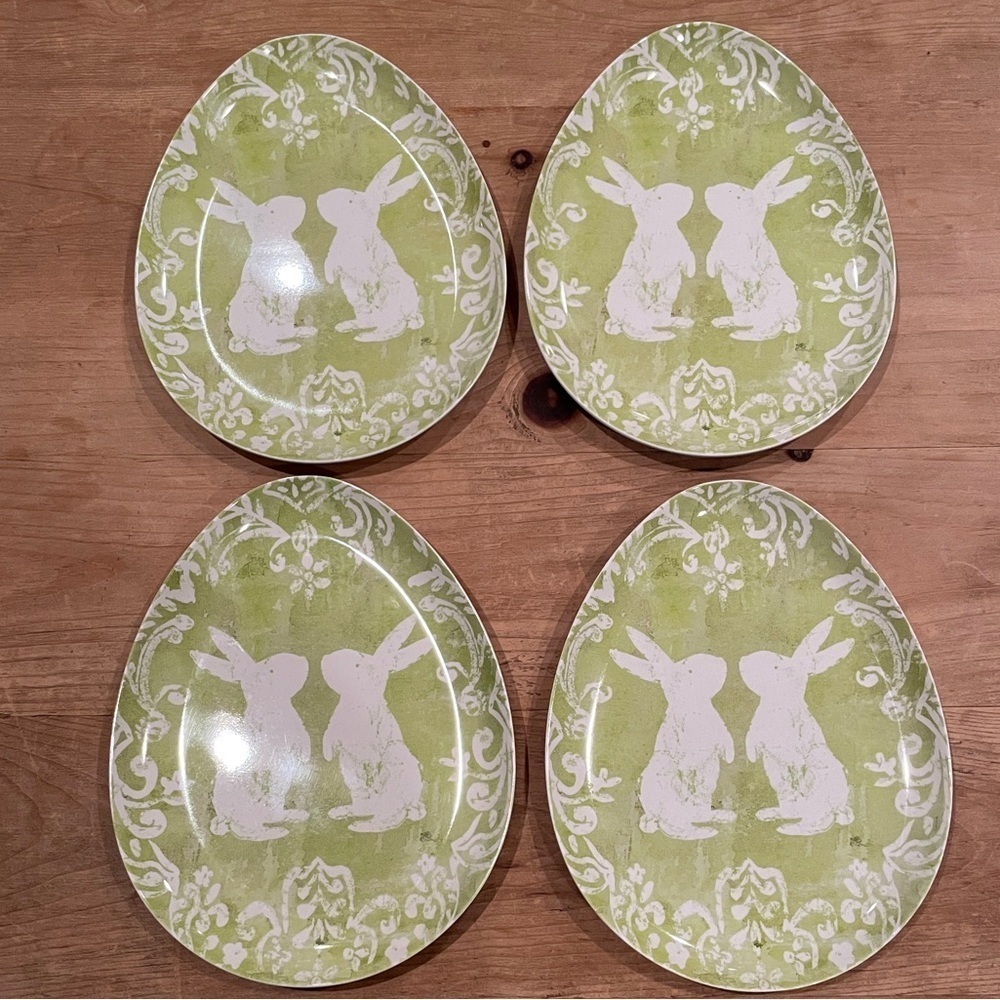 The Prairie Rachel Ashwell set of 4 pastel bunny plates cottagecore Shabby Chic